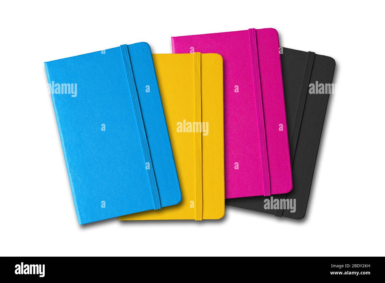 CMYK closed notebooks set isolated on white Stock Photo