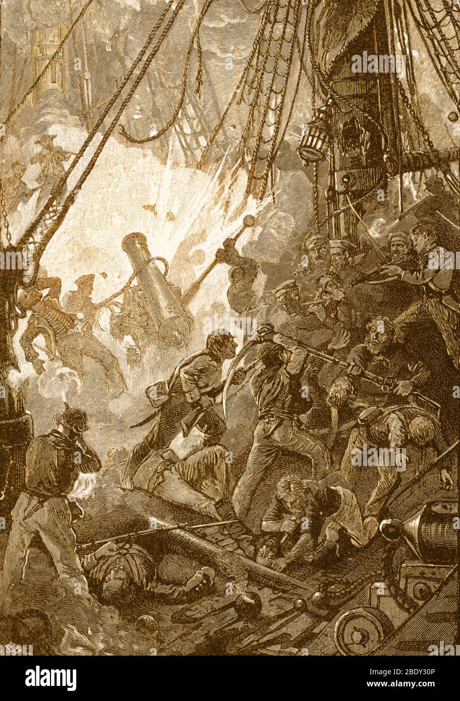 Battle of Flamborough Head, 1779 Stock Photo