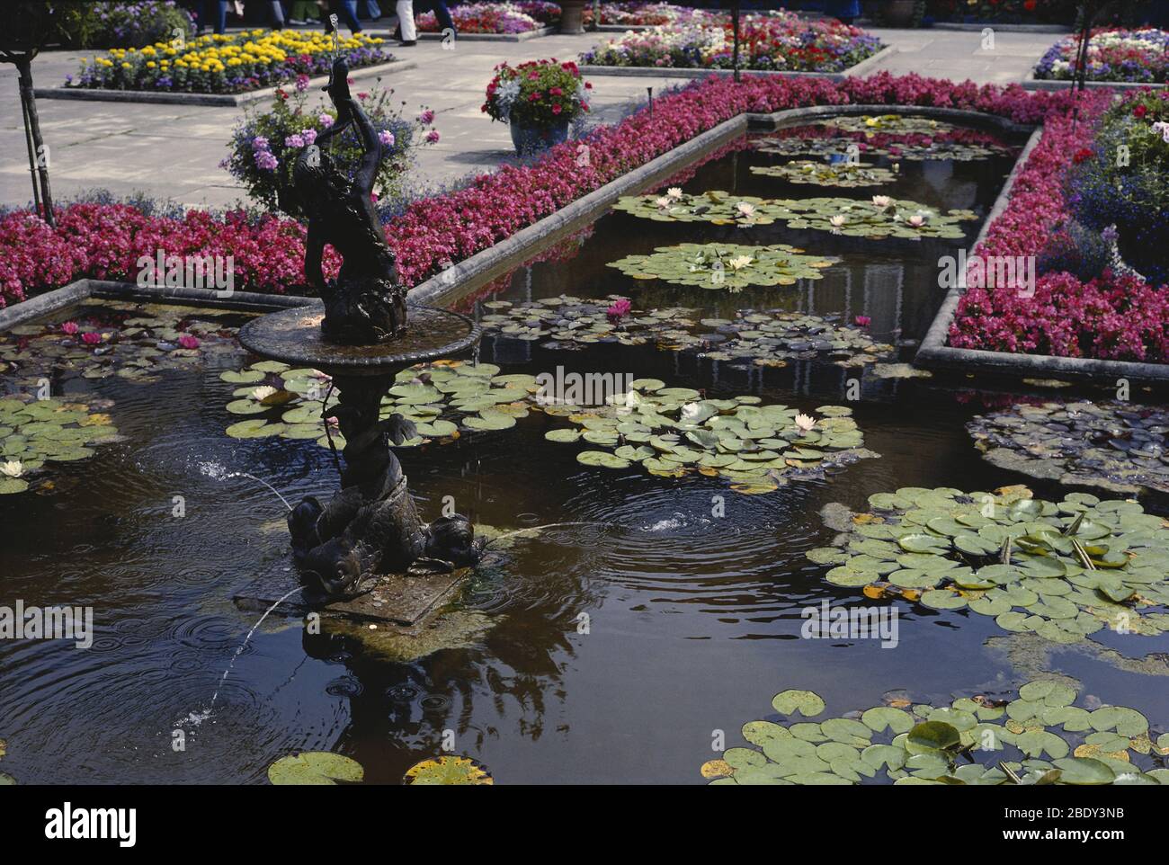 Fountain at Butchart Gardens, Victoria, Canada Stock Photo