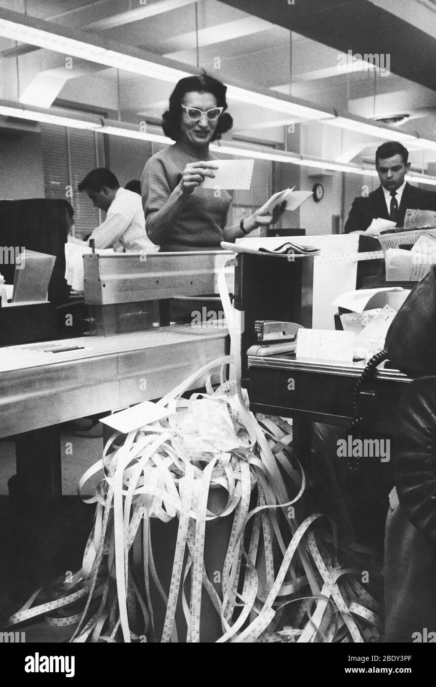 Marketing Department at Merrill Lynch, NYC, 1950s Stock Photo