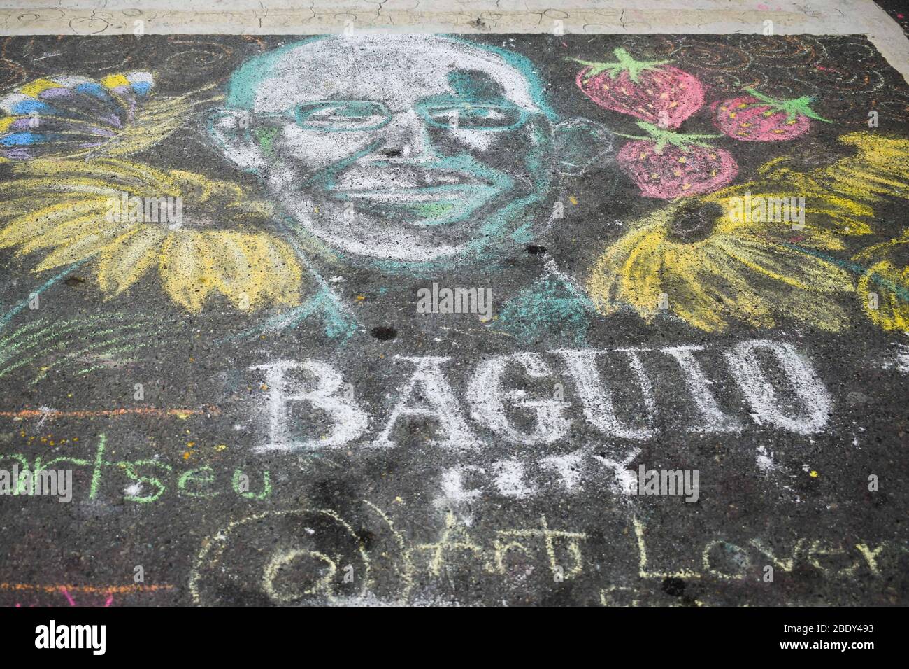 SEPTEMBER 22, 2019BAGUIO CITY PHILIPPINES Chalk art along Session