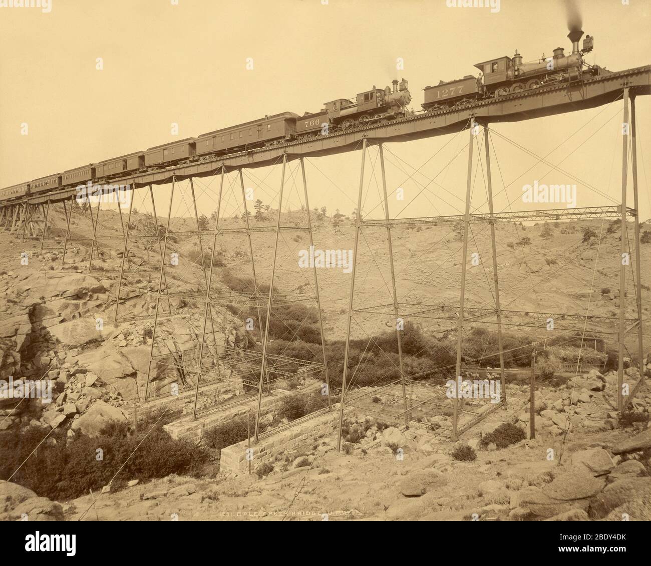 Dale Creek Bridge, Union Pacific Railway, 1885 Stock Photo