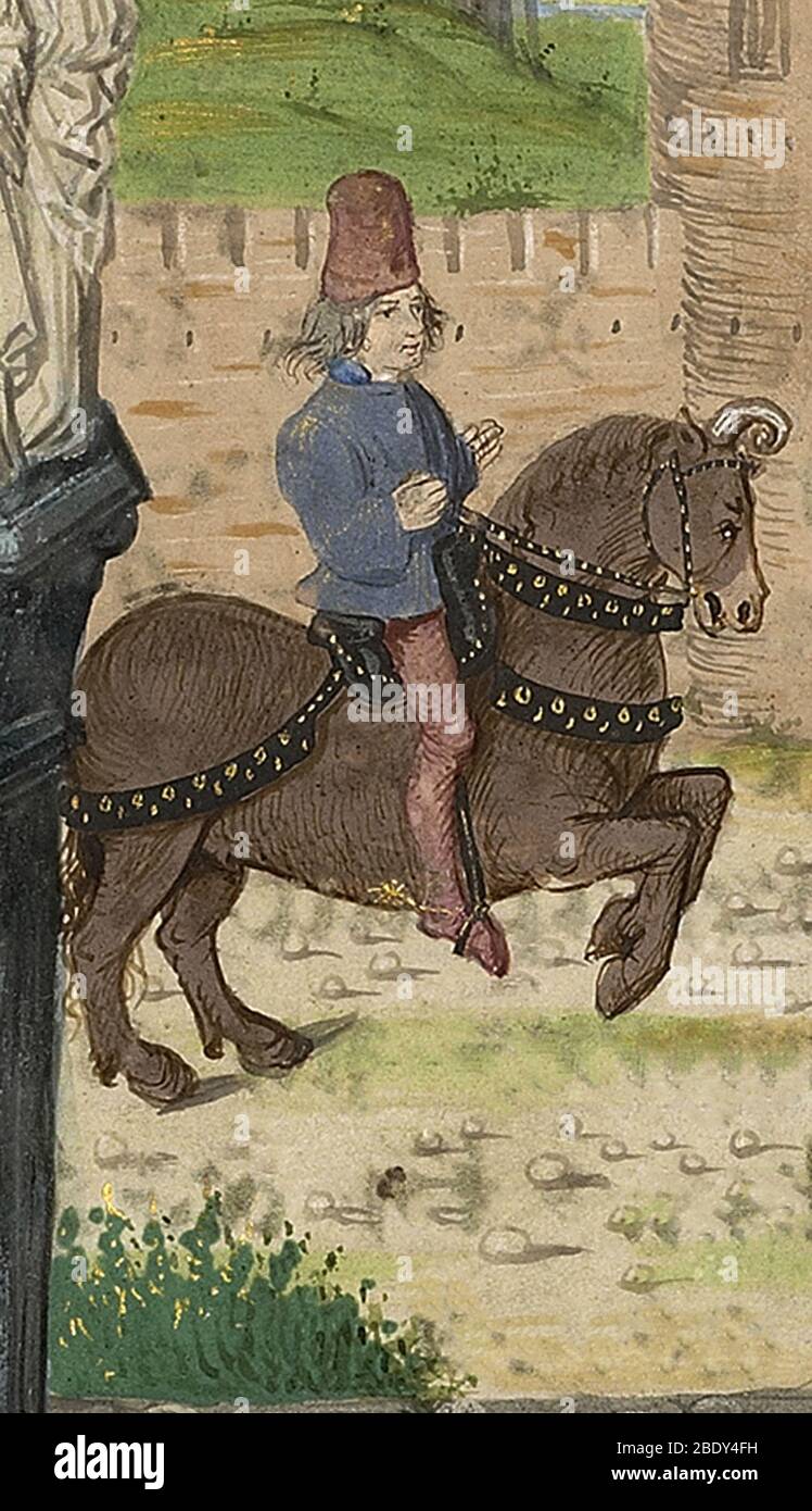 Alexander Riding Bucephalus Stock Photo