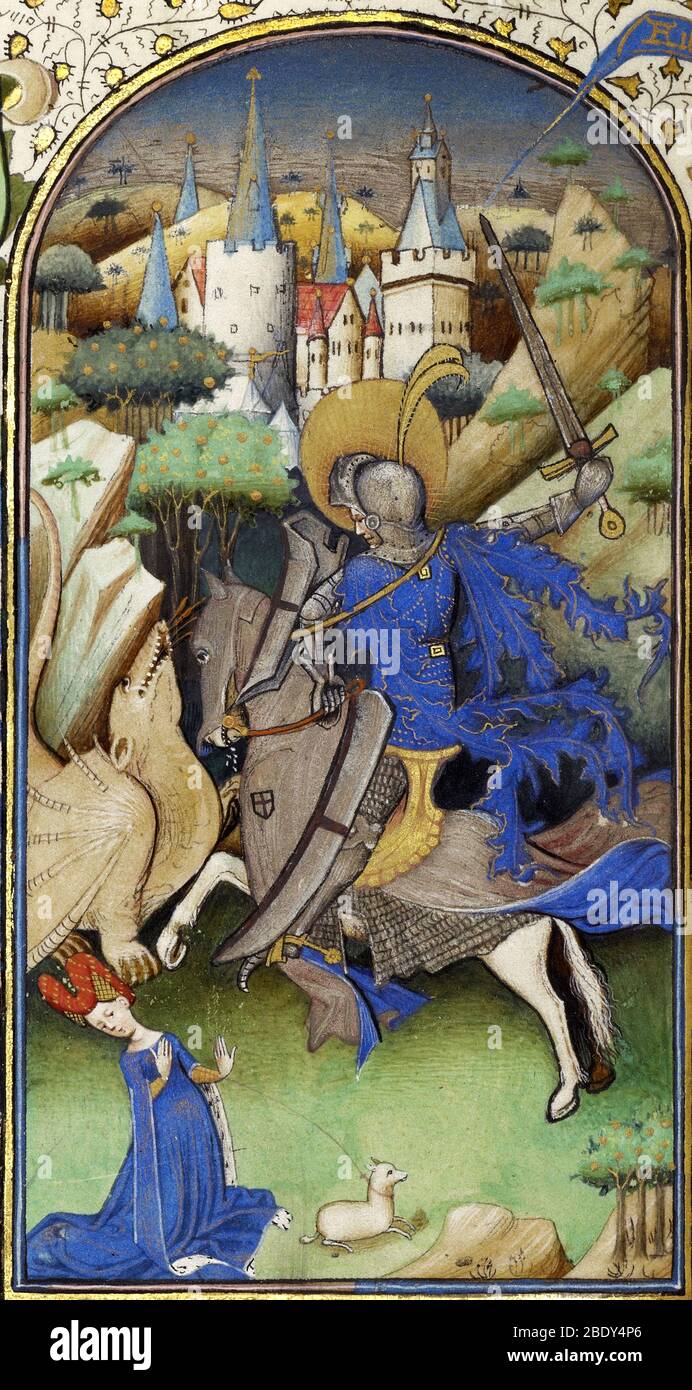 Saint George and the Dragon Stock Photo