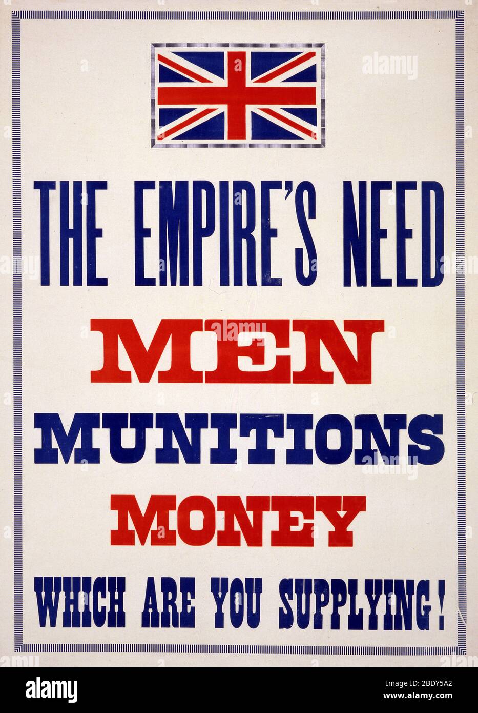 WWI, 'Men, Munitions, Money', 1915 Stock Photo