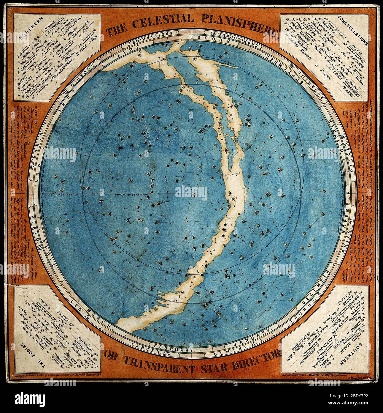 Celestial Planisphere, 1777 Stock Photo