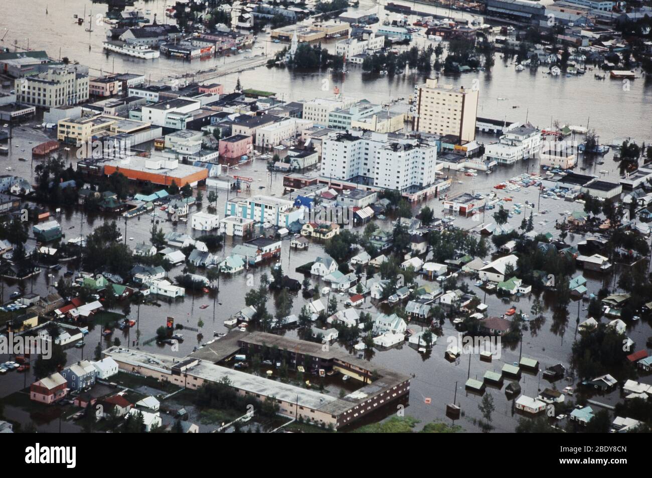 Fairbanks Flood, Alaska, 1967 Stock Photo
