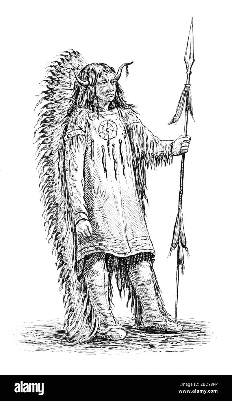 Mandan Indian Chief Stock Photo