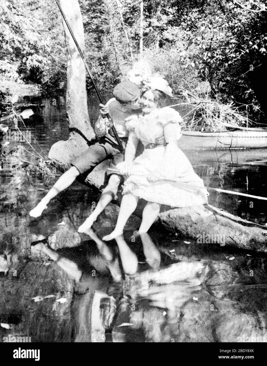 Fishing for A Kiss, 1899 Stock Photo