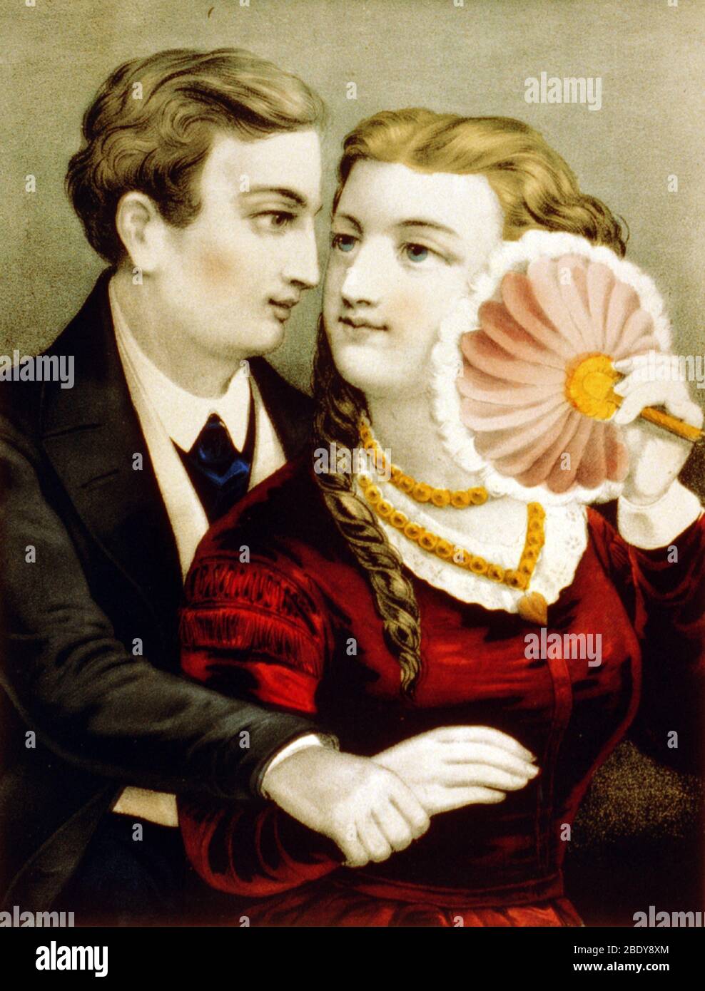 "Kiss Me Quick!", 19th Century Stock Photo