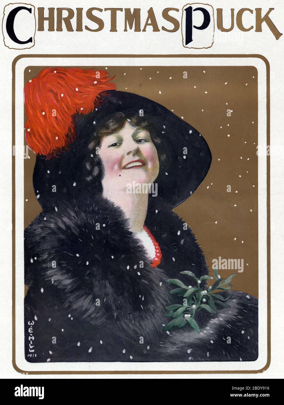 Puck Christmas, 1911 Stock Photo