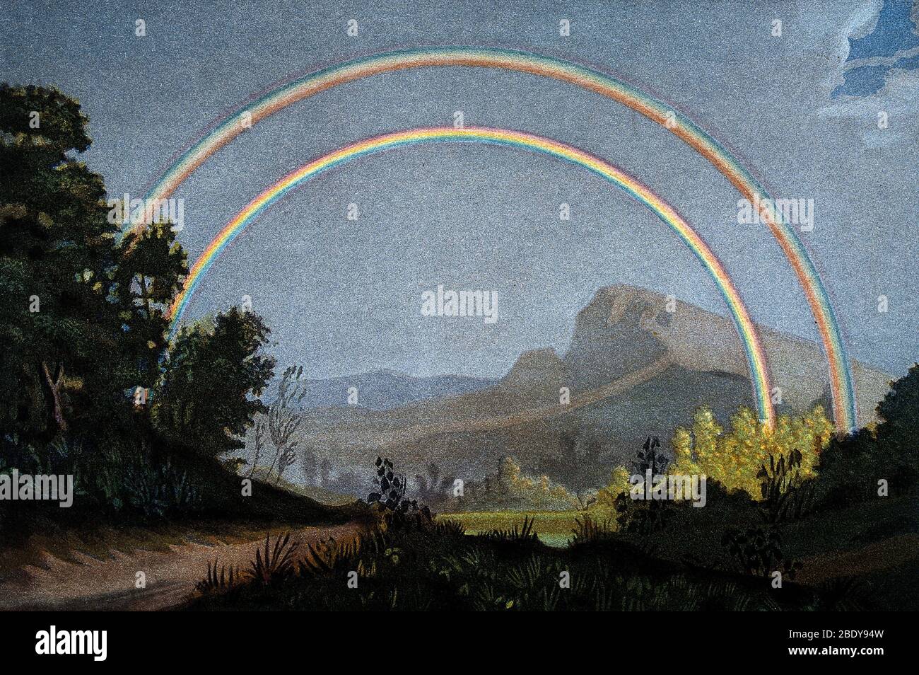 Double Rainbow, 1868 Stock Photo