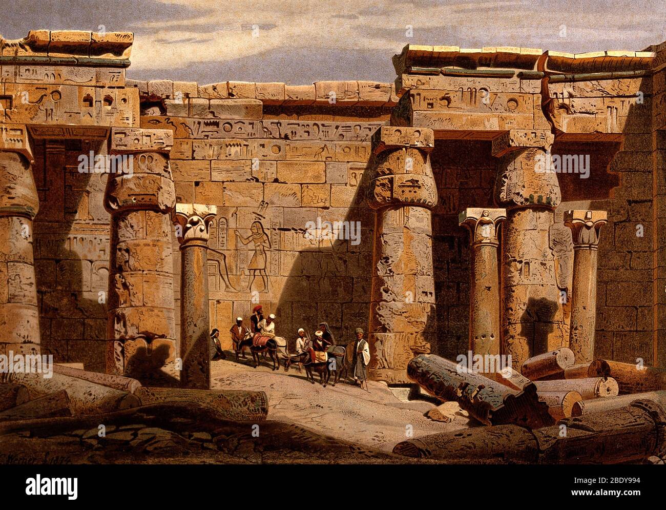 Medinet Habu Temple, Egypt, 1878 Stock Photo