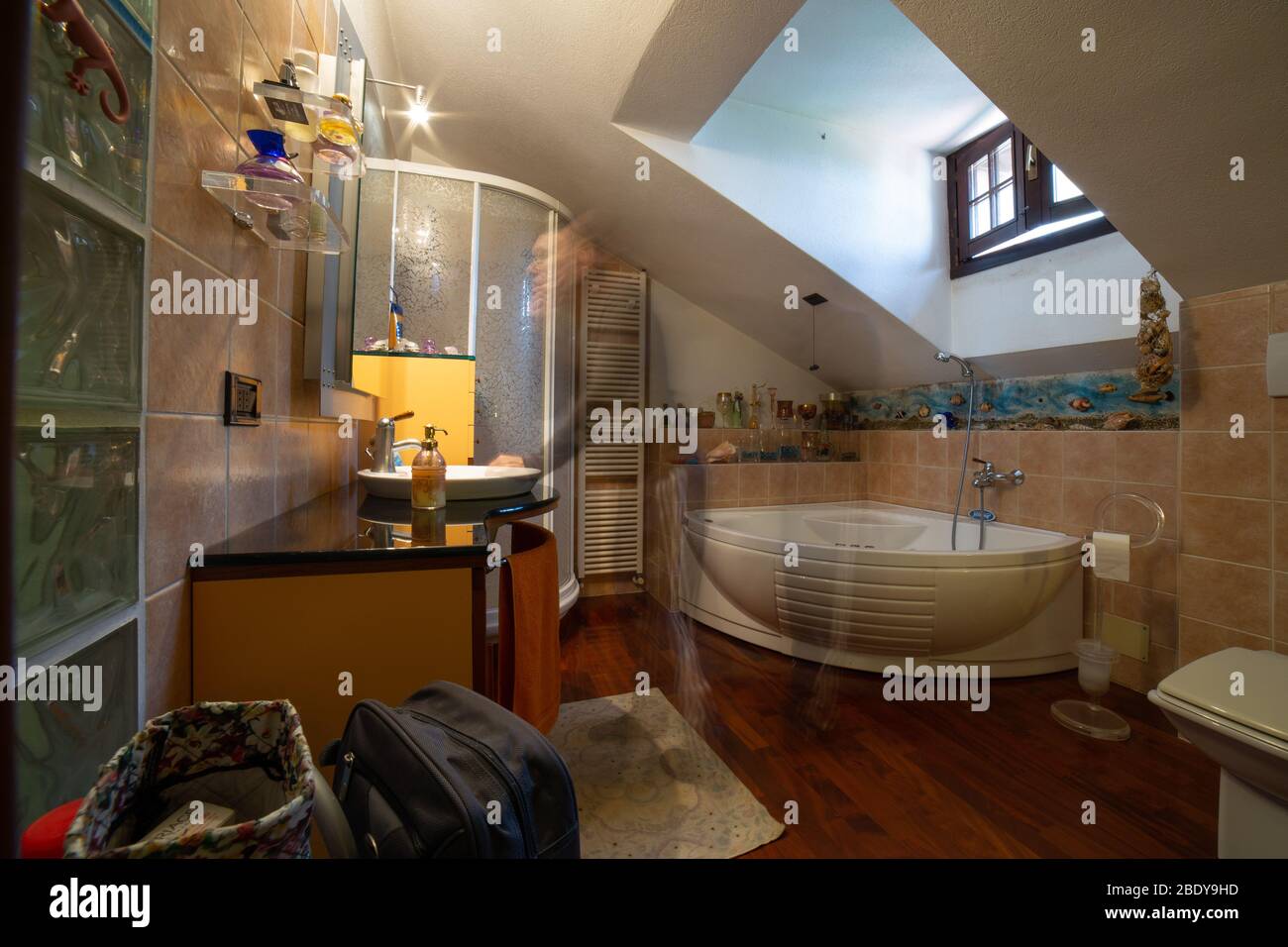 Indoor environment in an attic of a chalet Stock Photo