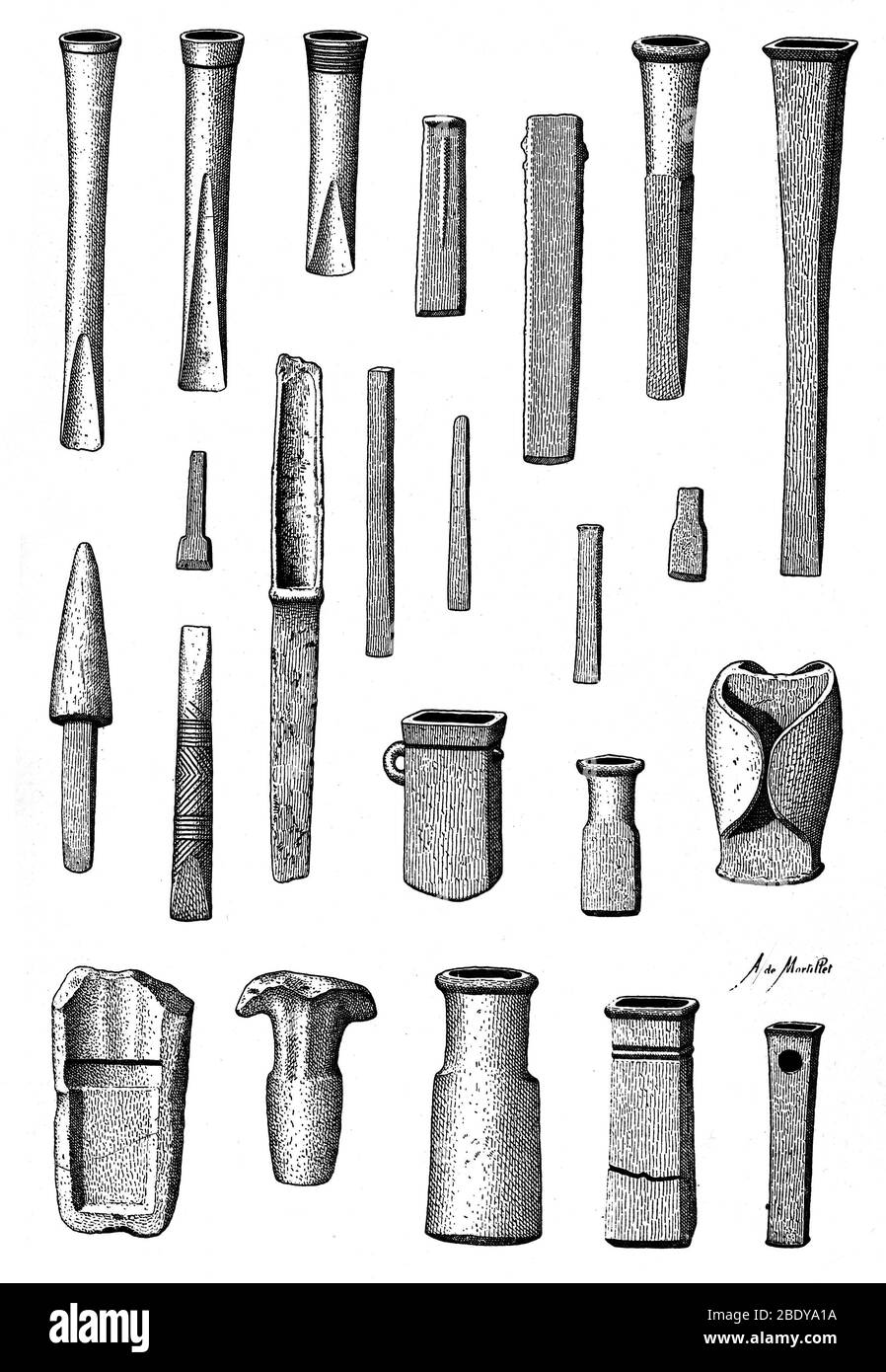Late Bronze Age Tools, Illustration Stock Photo