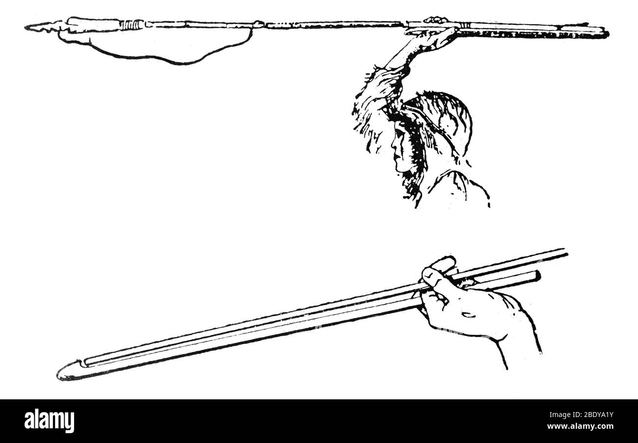 Eskimo and Aboriginal Spear-Throwers Stock Photo