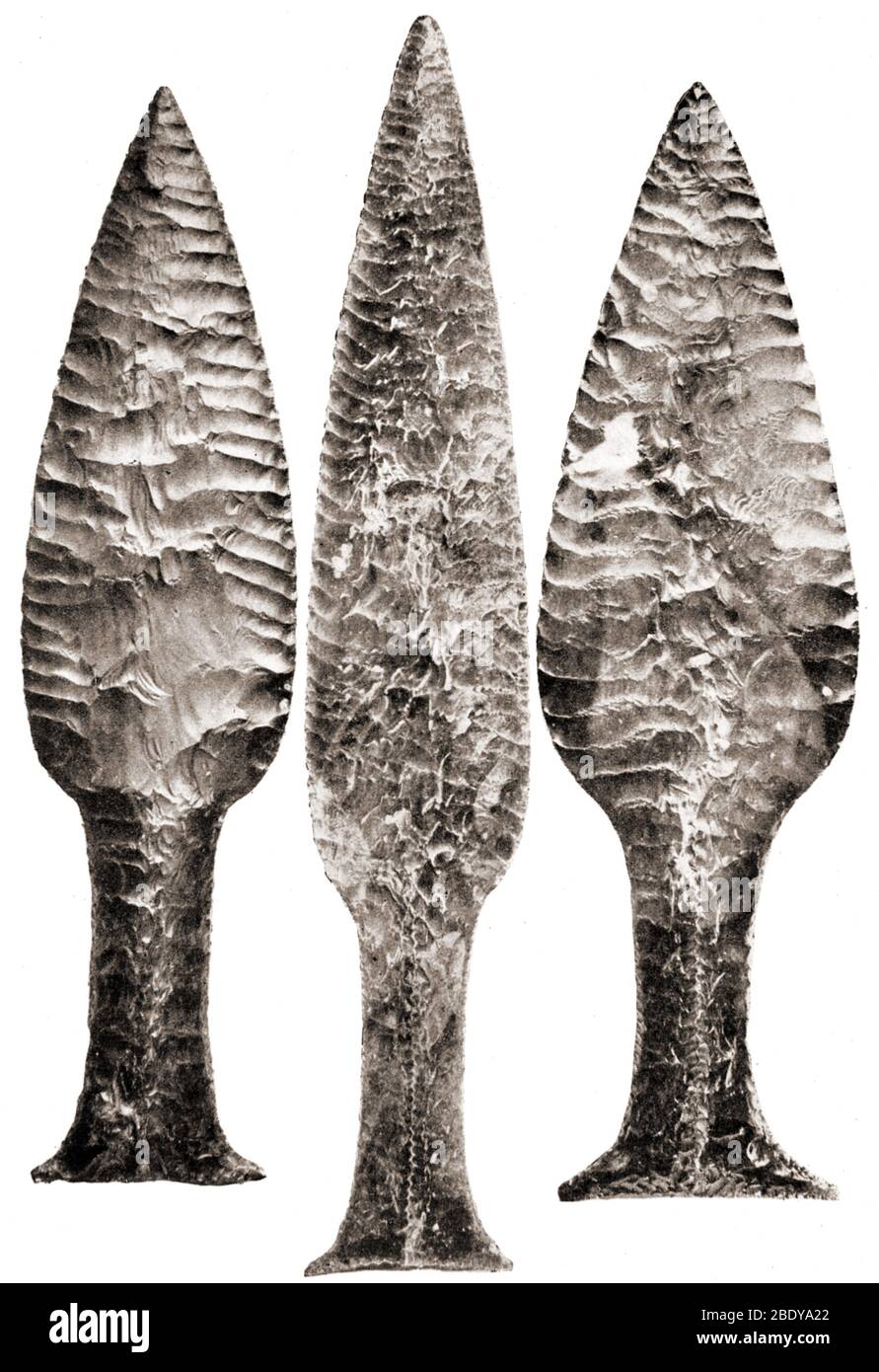 Neolithic Flint Daggers Stock Photo