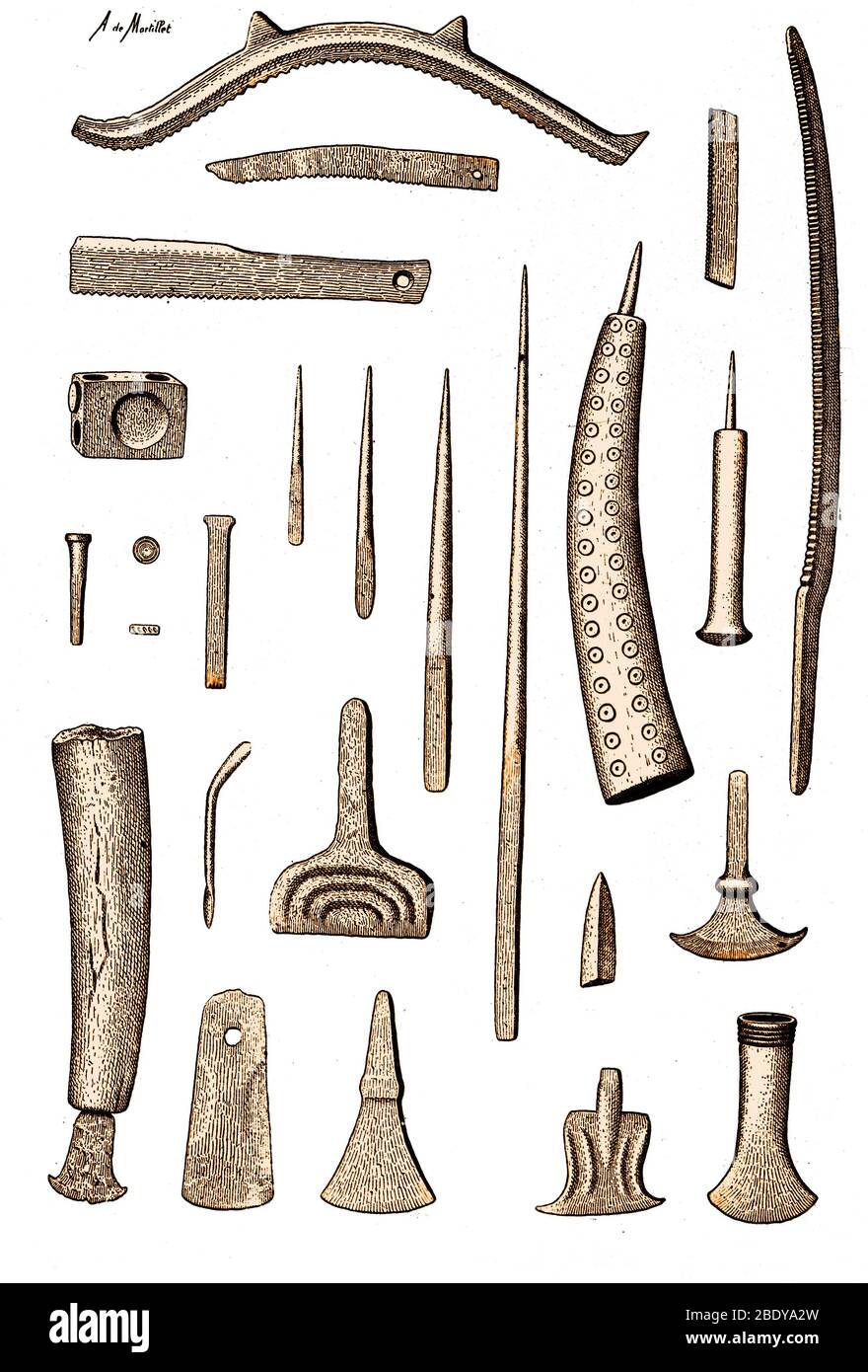 Late Bronze Age Tools, Illustration Stock Photo Alamy