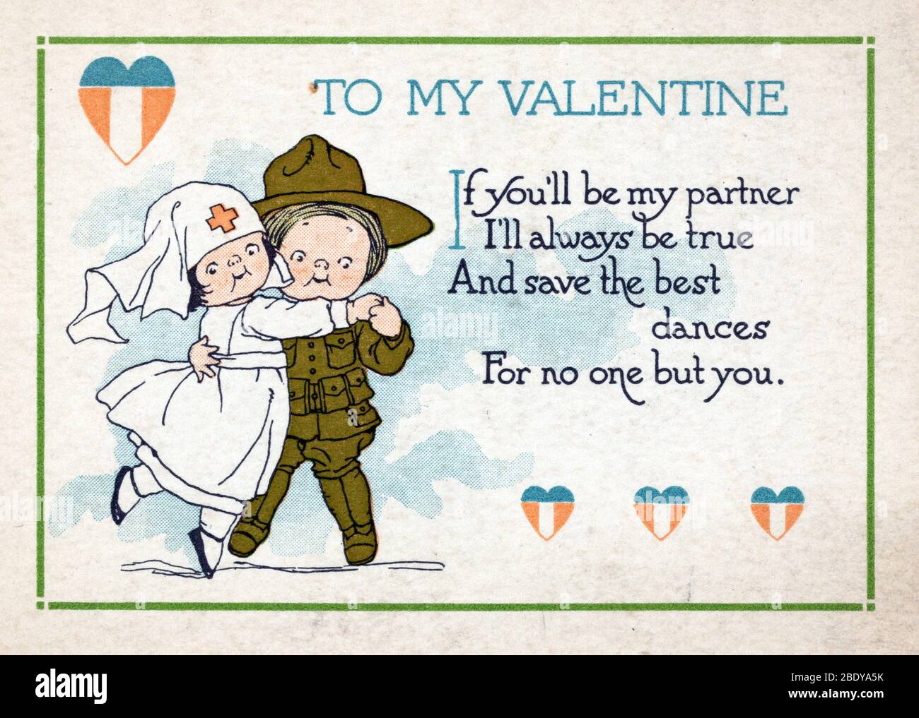 WWI, 'For No One But You', Valentine Card, 1919 Stock Photo