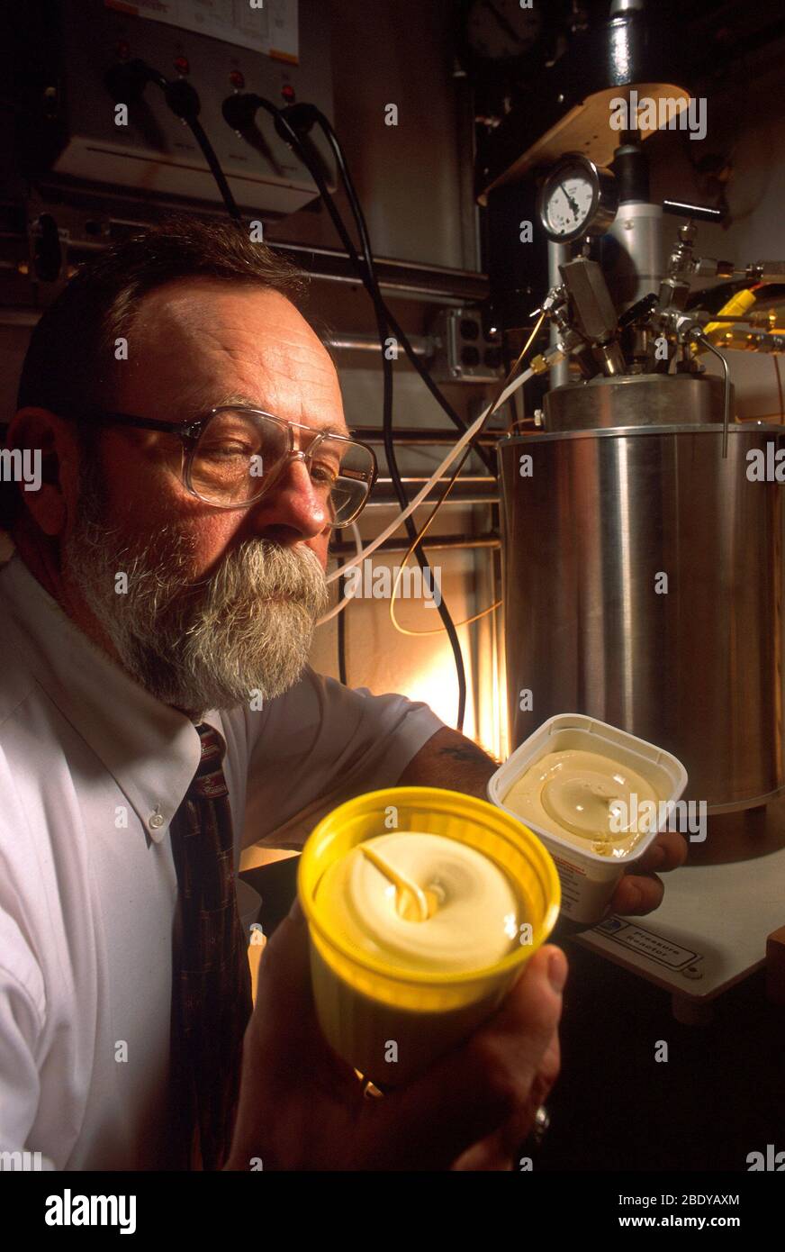 Chemist Working on Margarine Production Stock Photo