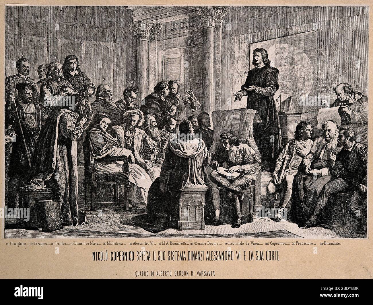 Copernicus Explaining His Planetary System Stock Photo