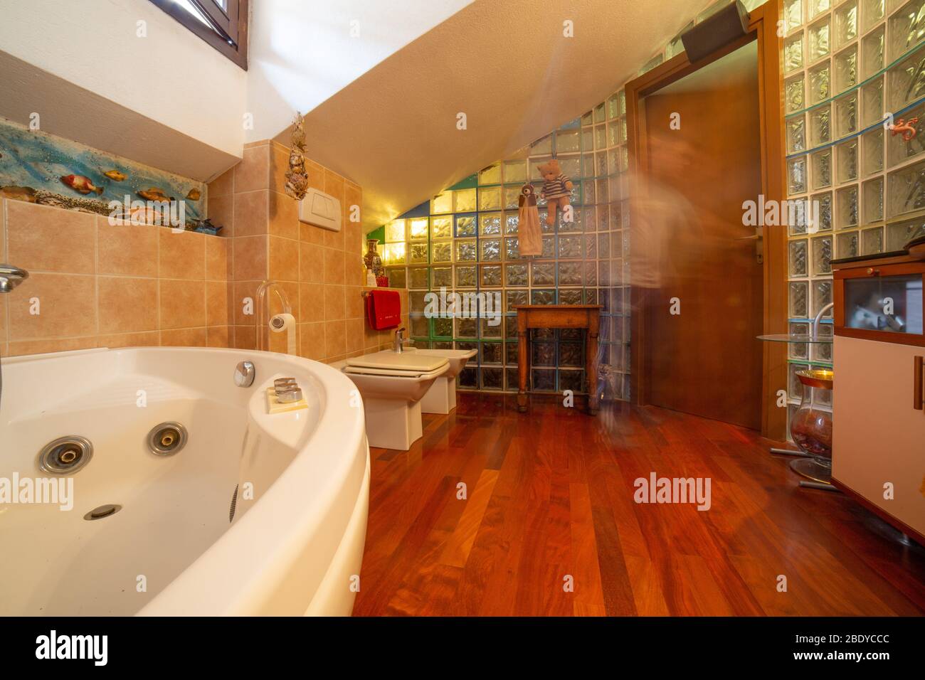 Indoor environment in an attic of a chalet Stock Photo