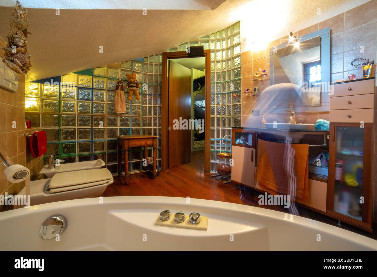 Indoor environment in an attic of a chalet Stock Photo