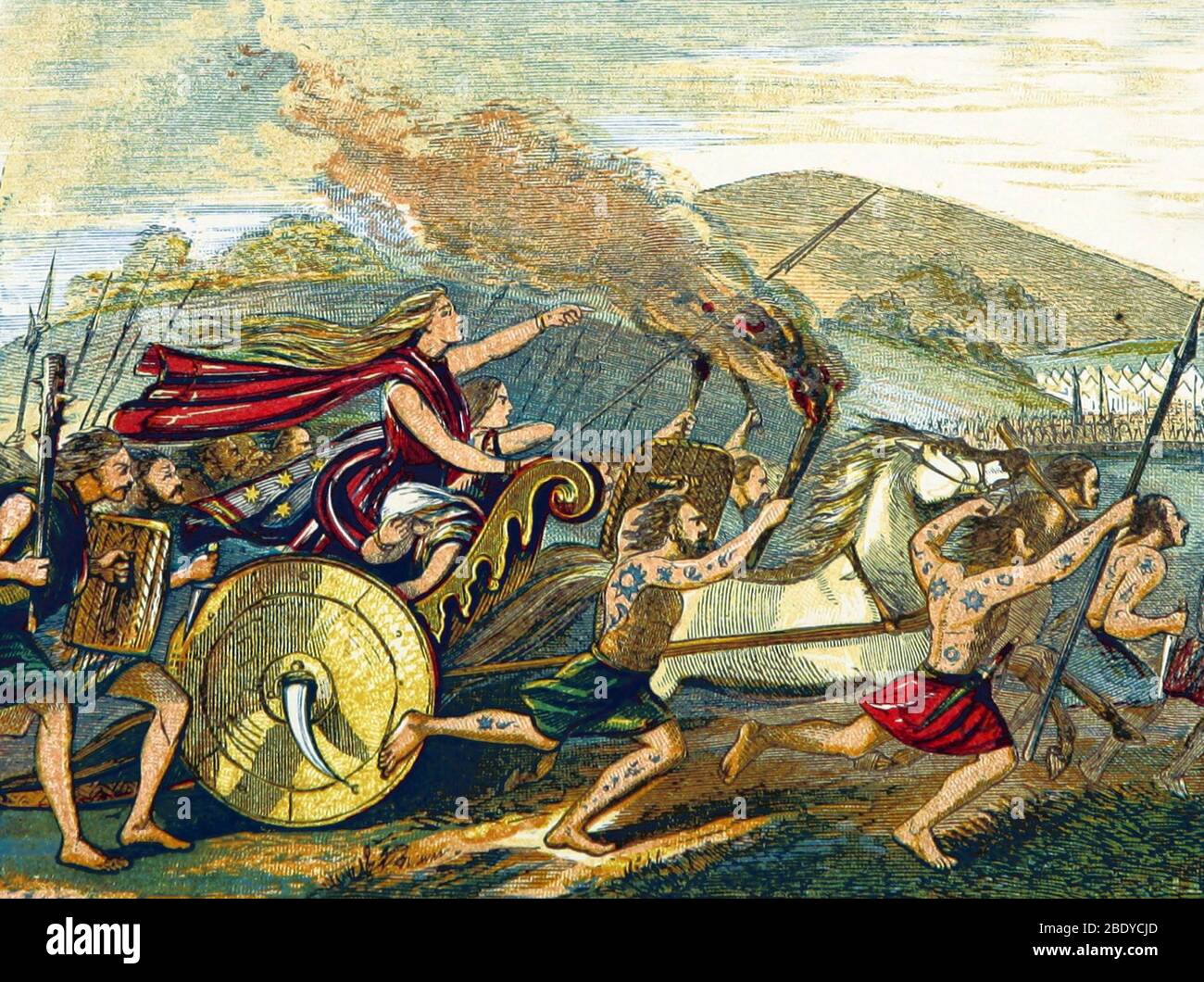 Boudica Leading Rebellion, 60 AD Stock Photo