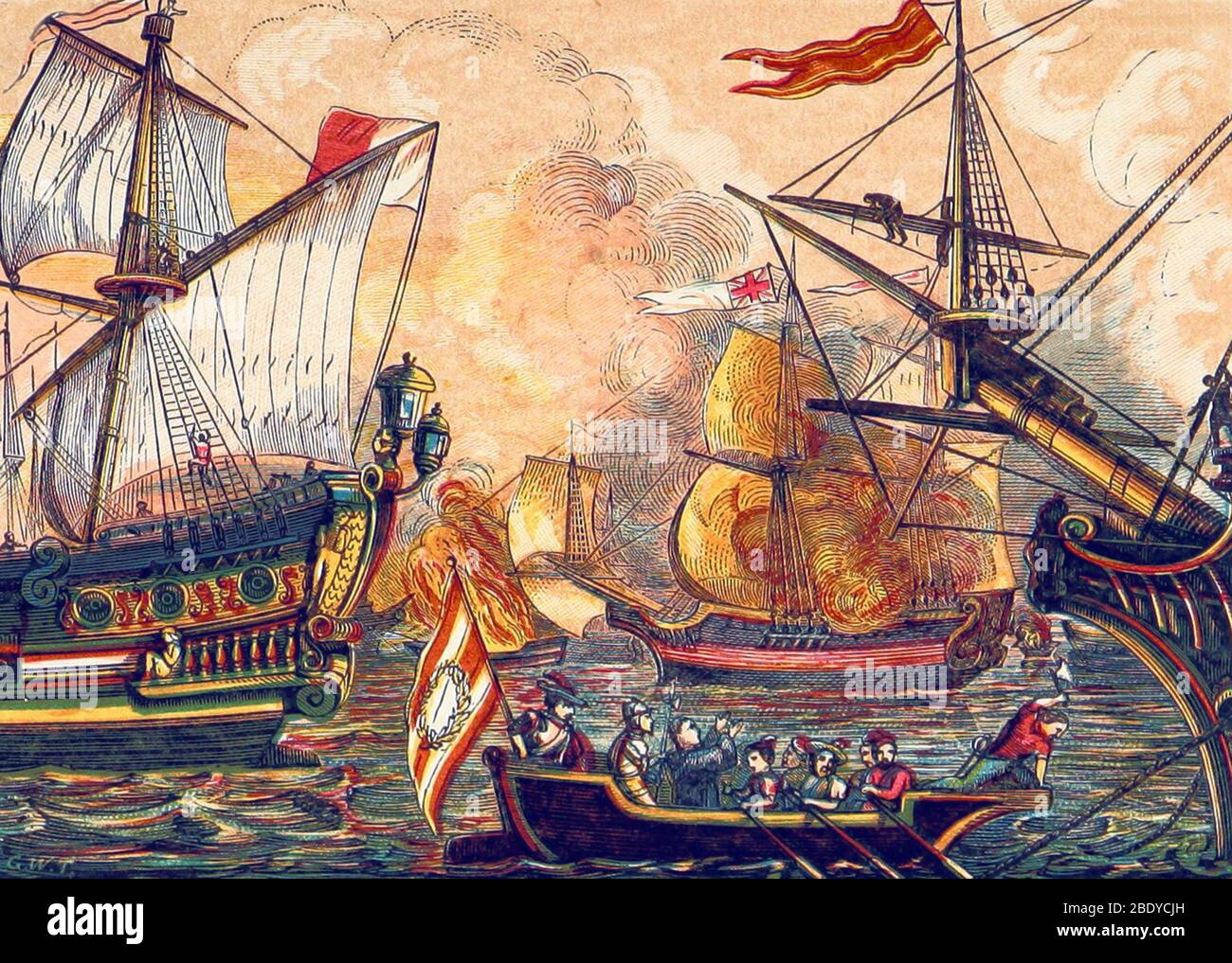 Defeat of the Spanish Armada, 1588 Stock Photo - Alamy