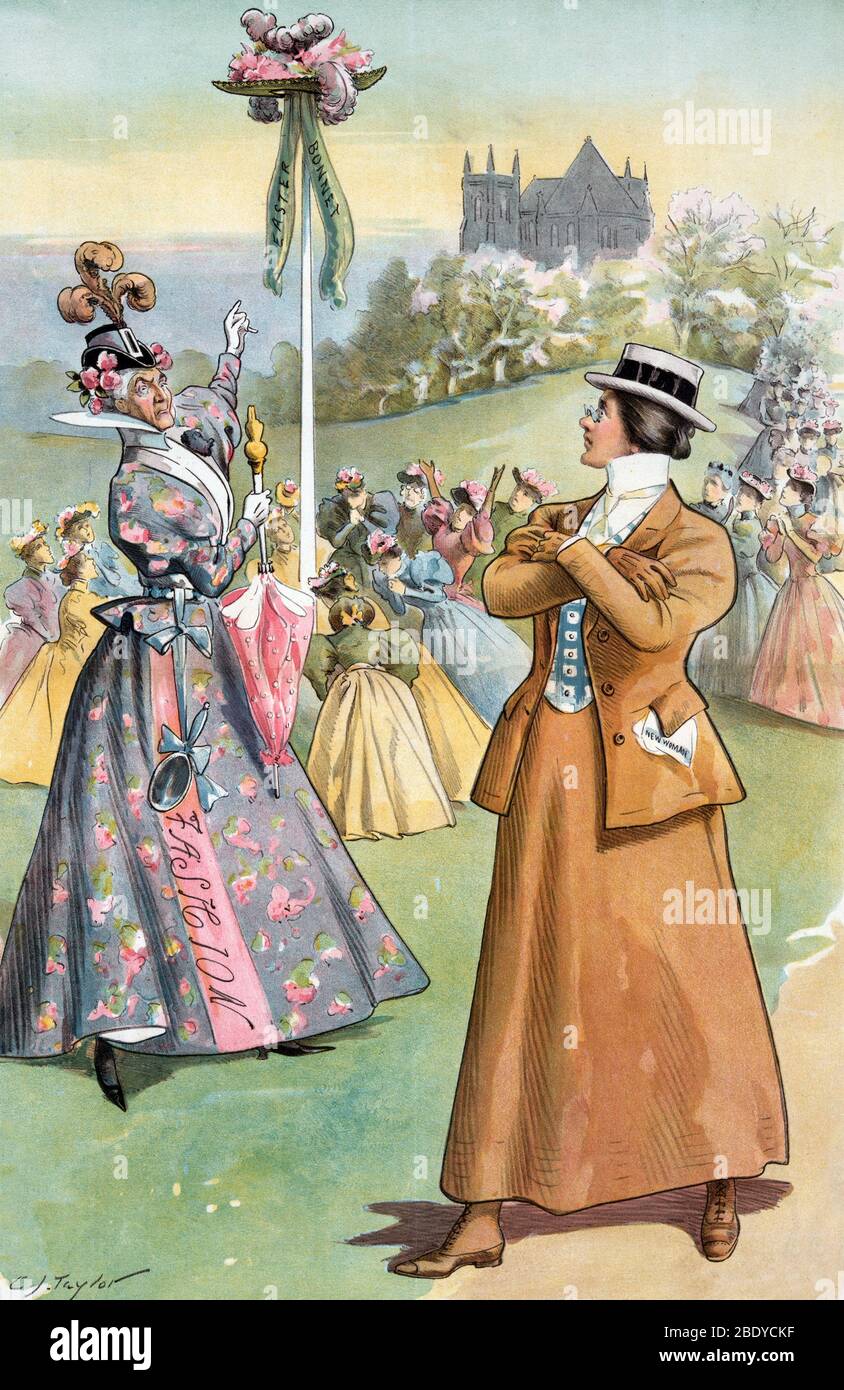 'She Won't Bow to the Hat', 1896 Stock Photo