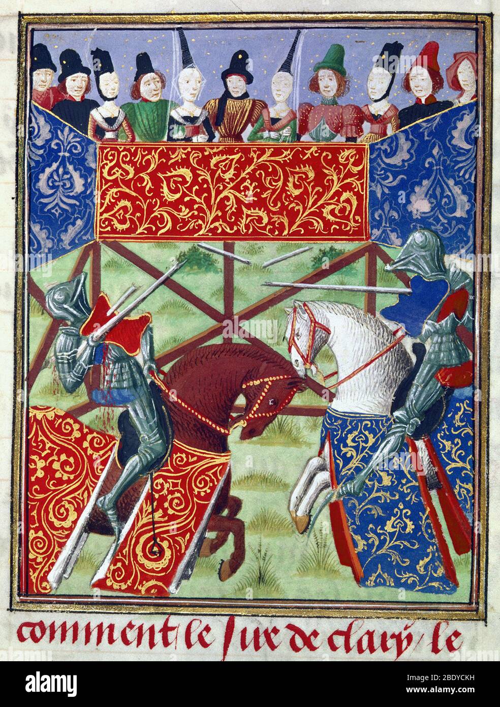 Knights Jousting, 15th Century Stock Photo