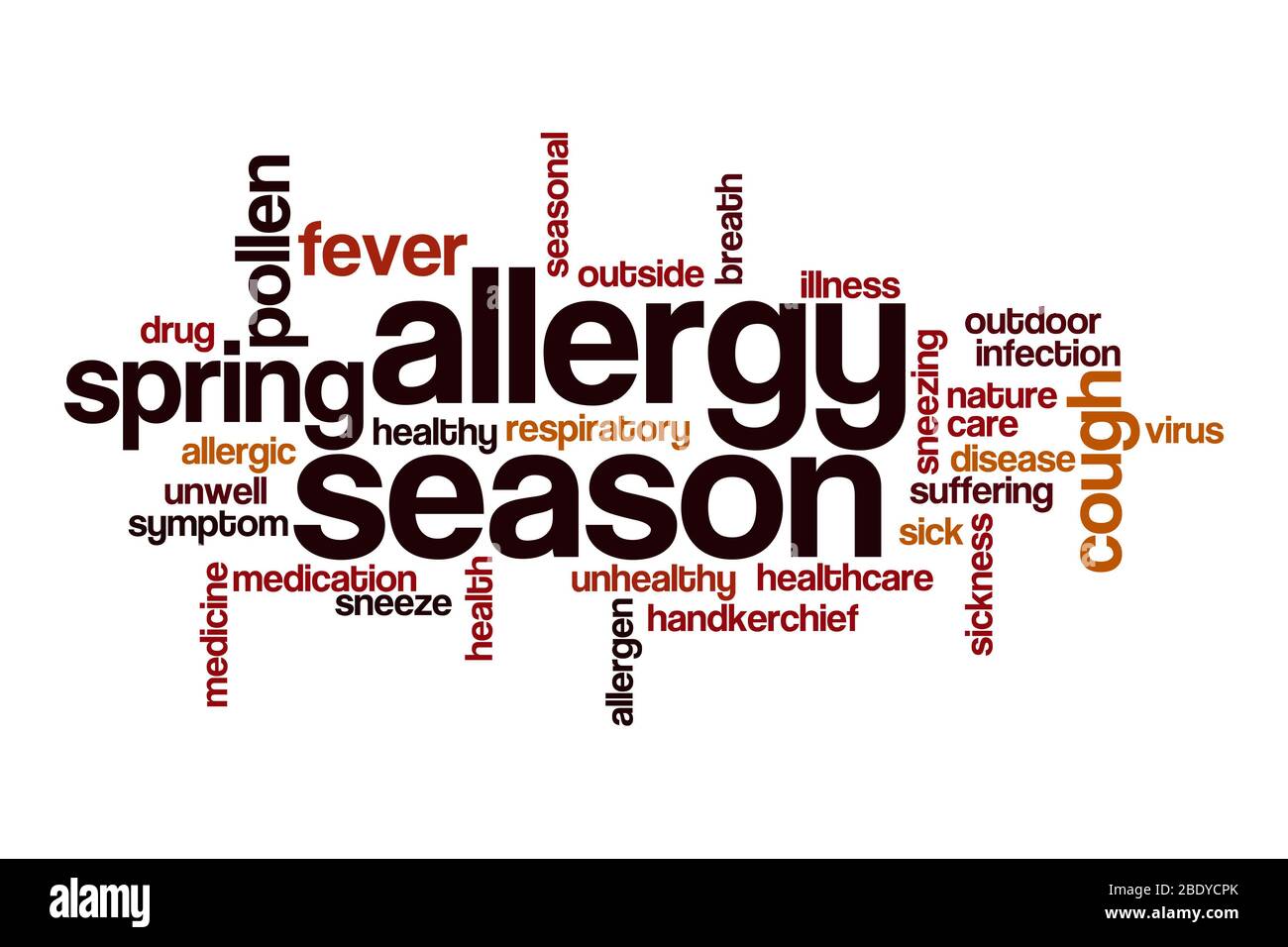 Allergy season word cloud concept on white background Stock Photo Alamy