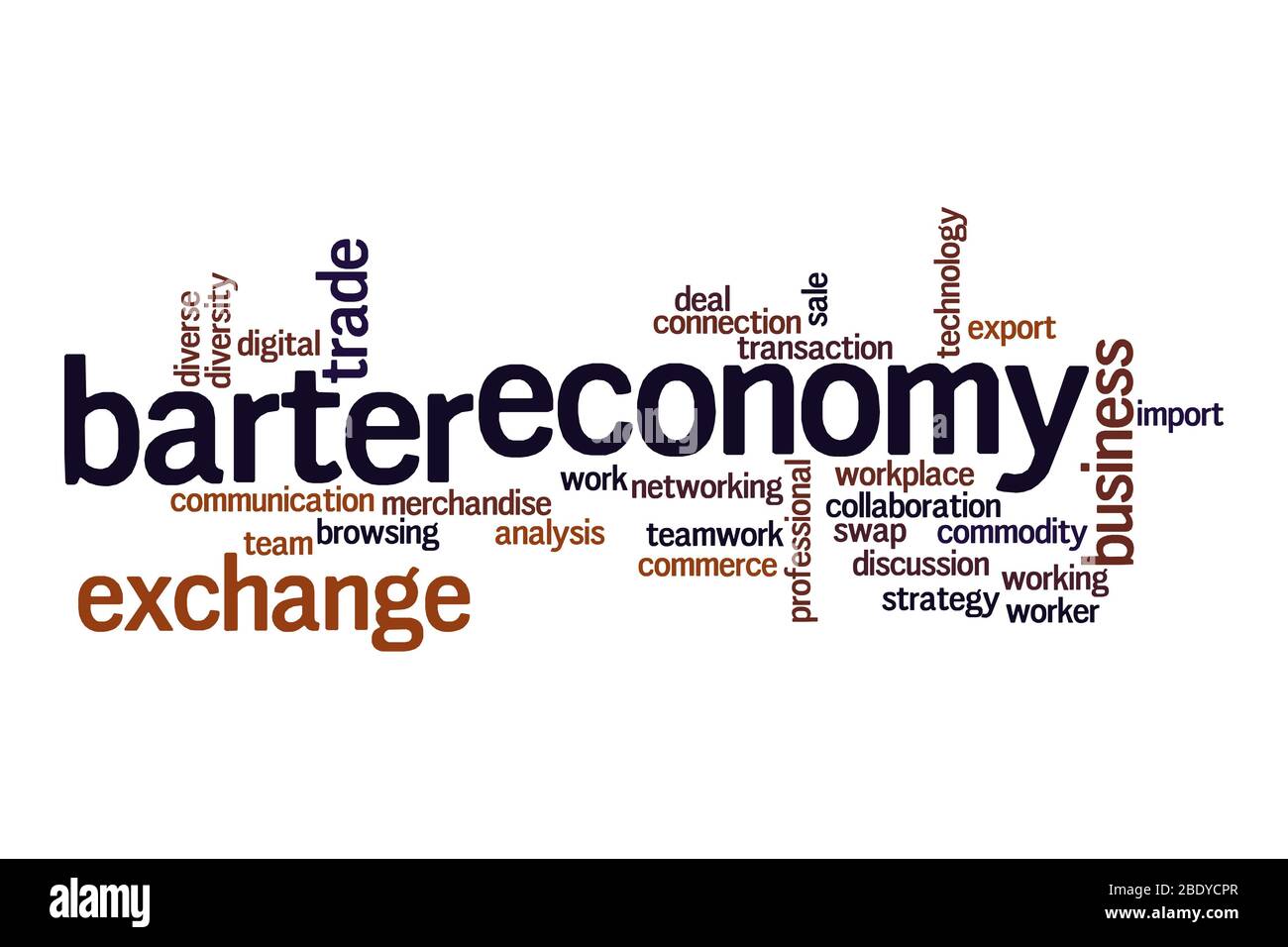 Barter economy word cloud concept on white background Stock Photo Alamy