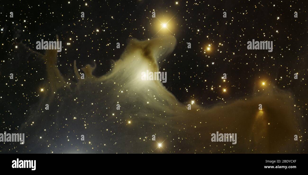 Ghost Nebula, Sh2-136, VdB 141 Stock Photo