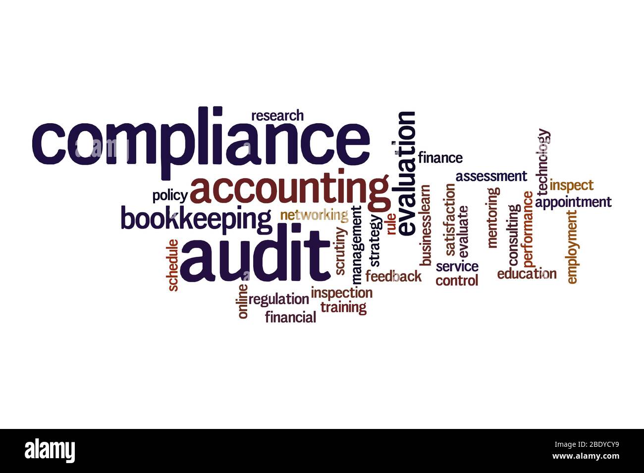 Compliance audit word cloud concept on white background Stock Photo