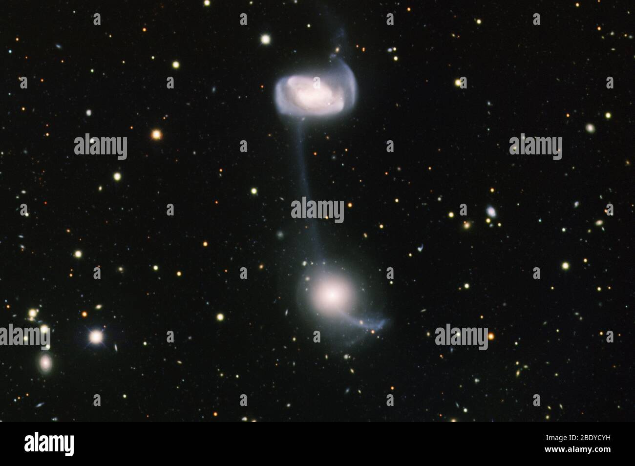 Arp 104, Keenan's System Galaxies Stock Photo