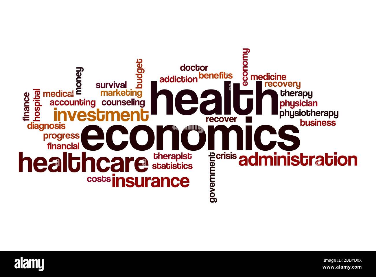 Health economics word cloud concept on white background Stock Photo - Alamy