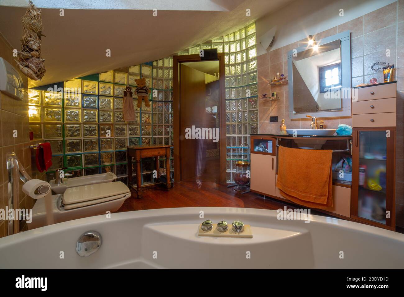 Indoor environment in an attic of a chalet Stock Photo