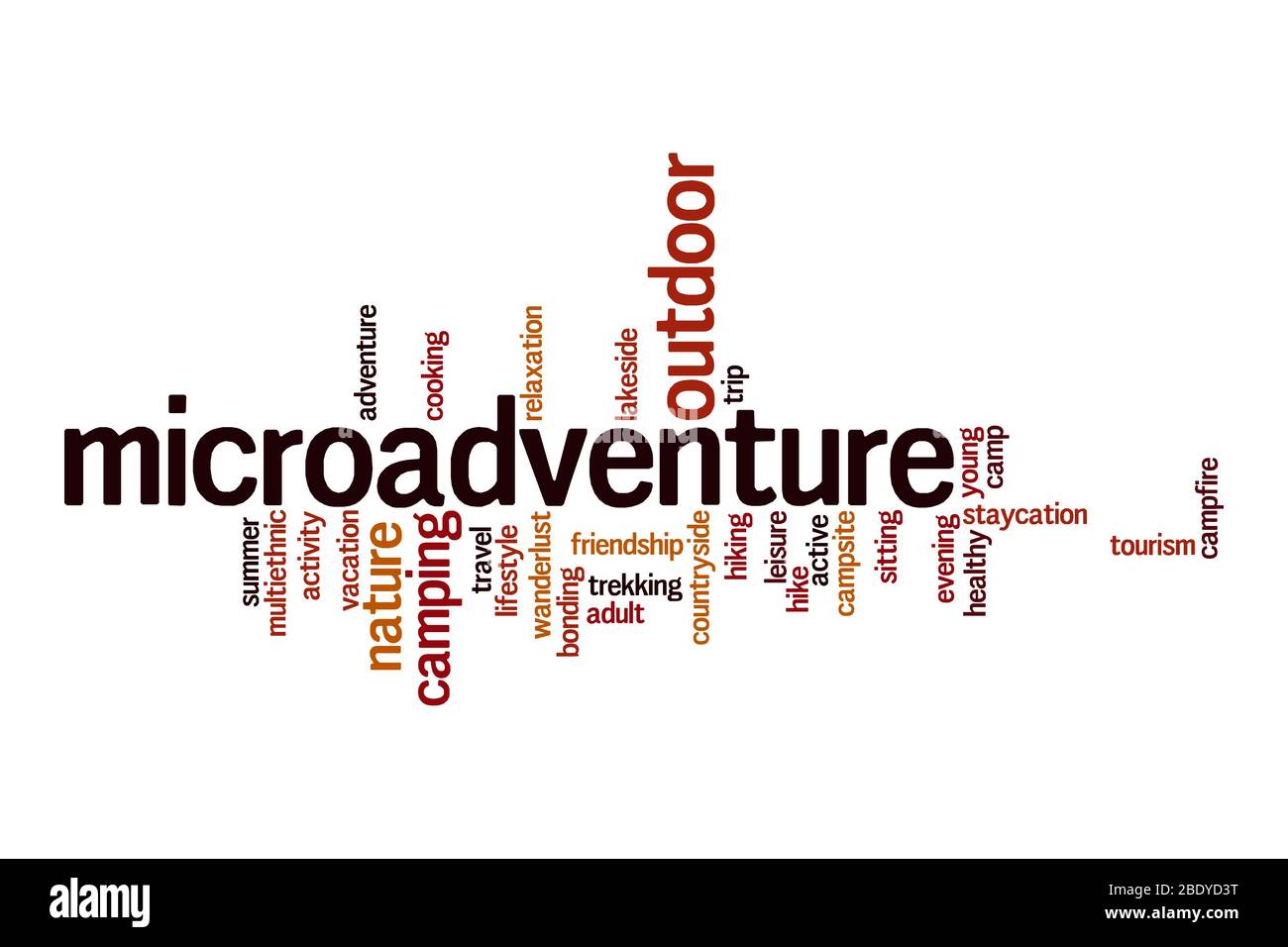 Microadventure word cloud concept on white background Stock Photo