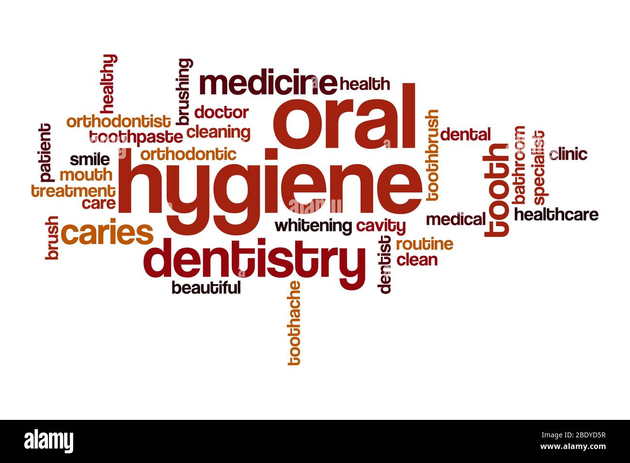 Oral hygiene word cloud concept on white background Stock Photo