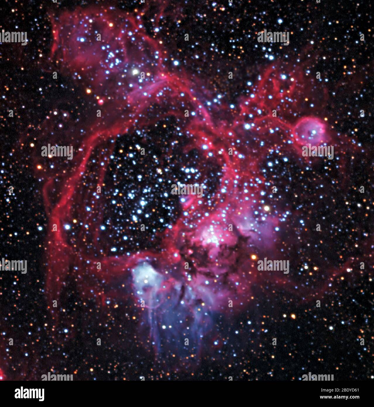 Emission Nebula with Superbubble, N44 Stock Photo