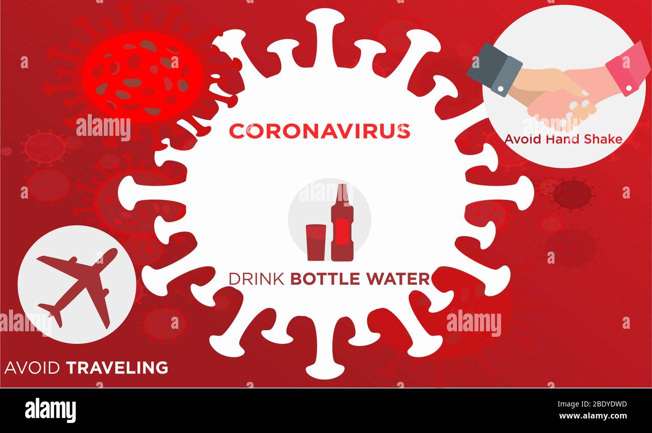 Avoid handshake and Travelling During Corona Virus Stock Vector