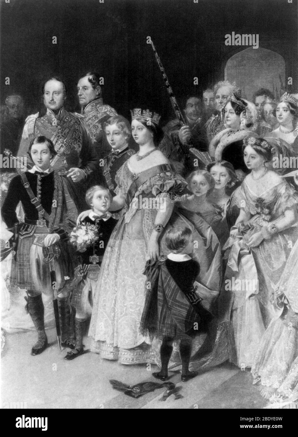 Queen Victoria with Members of Royal Family, 1897 Stock Photo