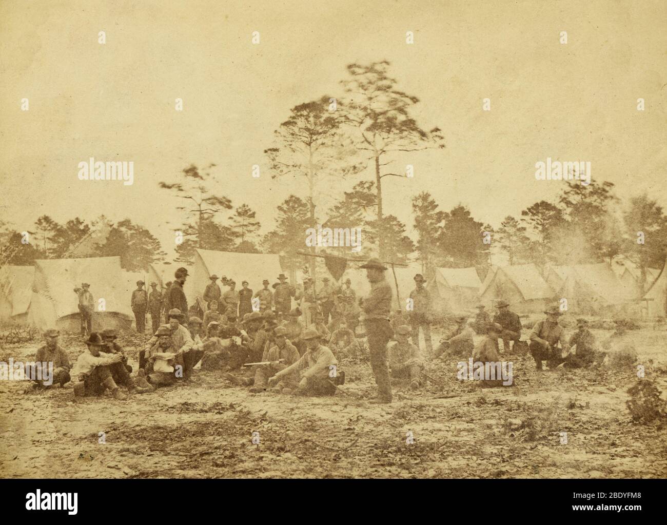 American Civil War Camp, c. 1861 Stock Photo