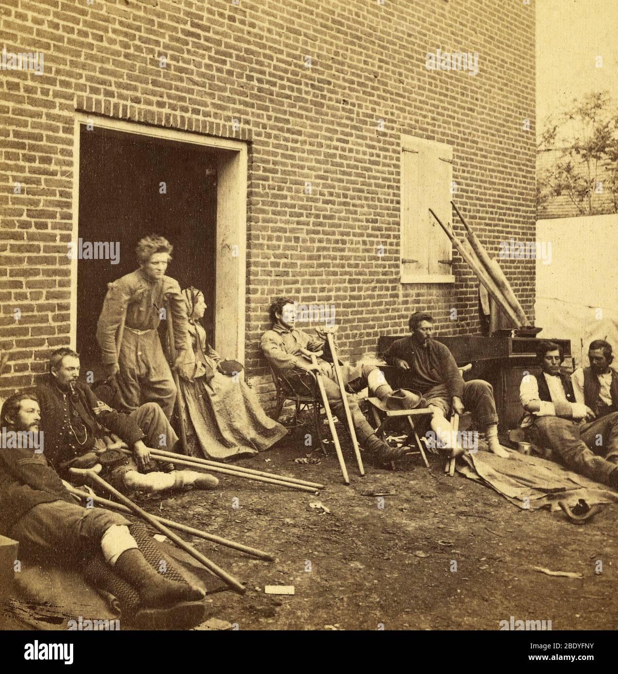 Wounded at Fredericksburg, Civil War, 1864 Stock Photo