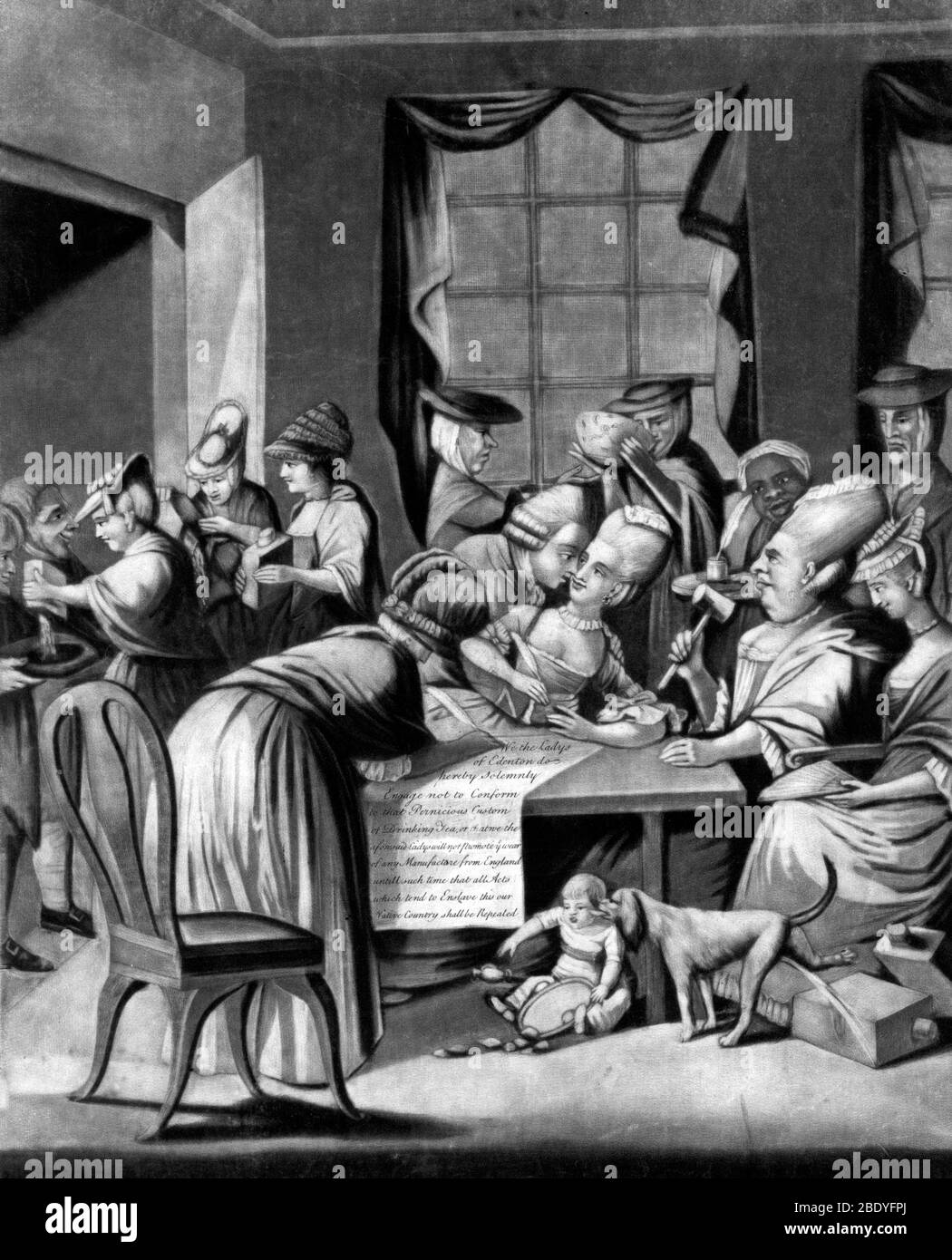 Boycott of English Tea, 1775 Stock Photo