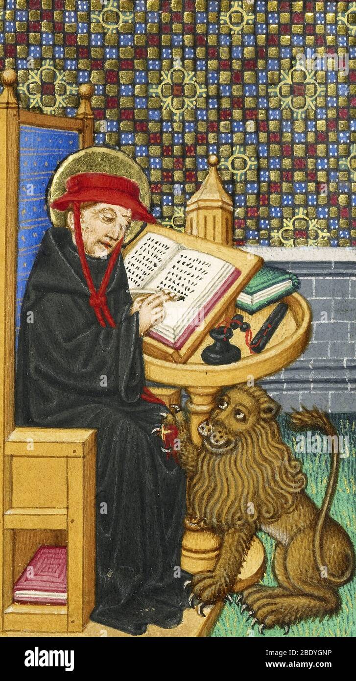 Saint Jerome Translating the Bible, c. 1430 Stock Photo