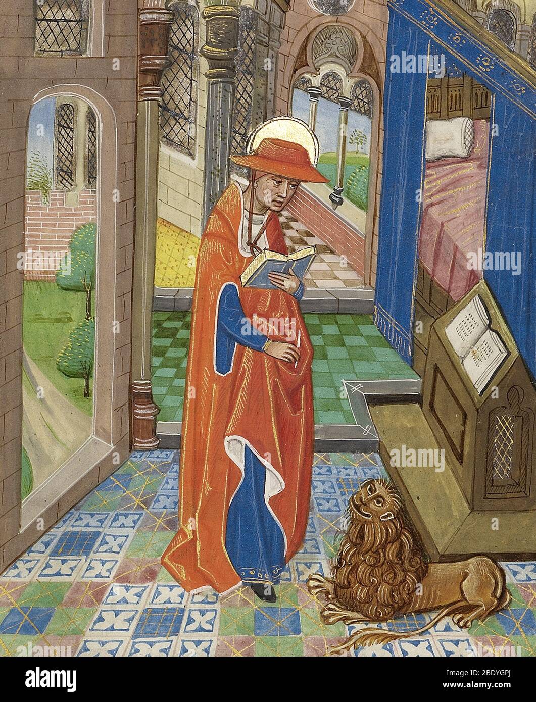 Saint Jerome Translating the Bible, c. 1460 Stock Photo