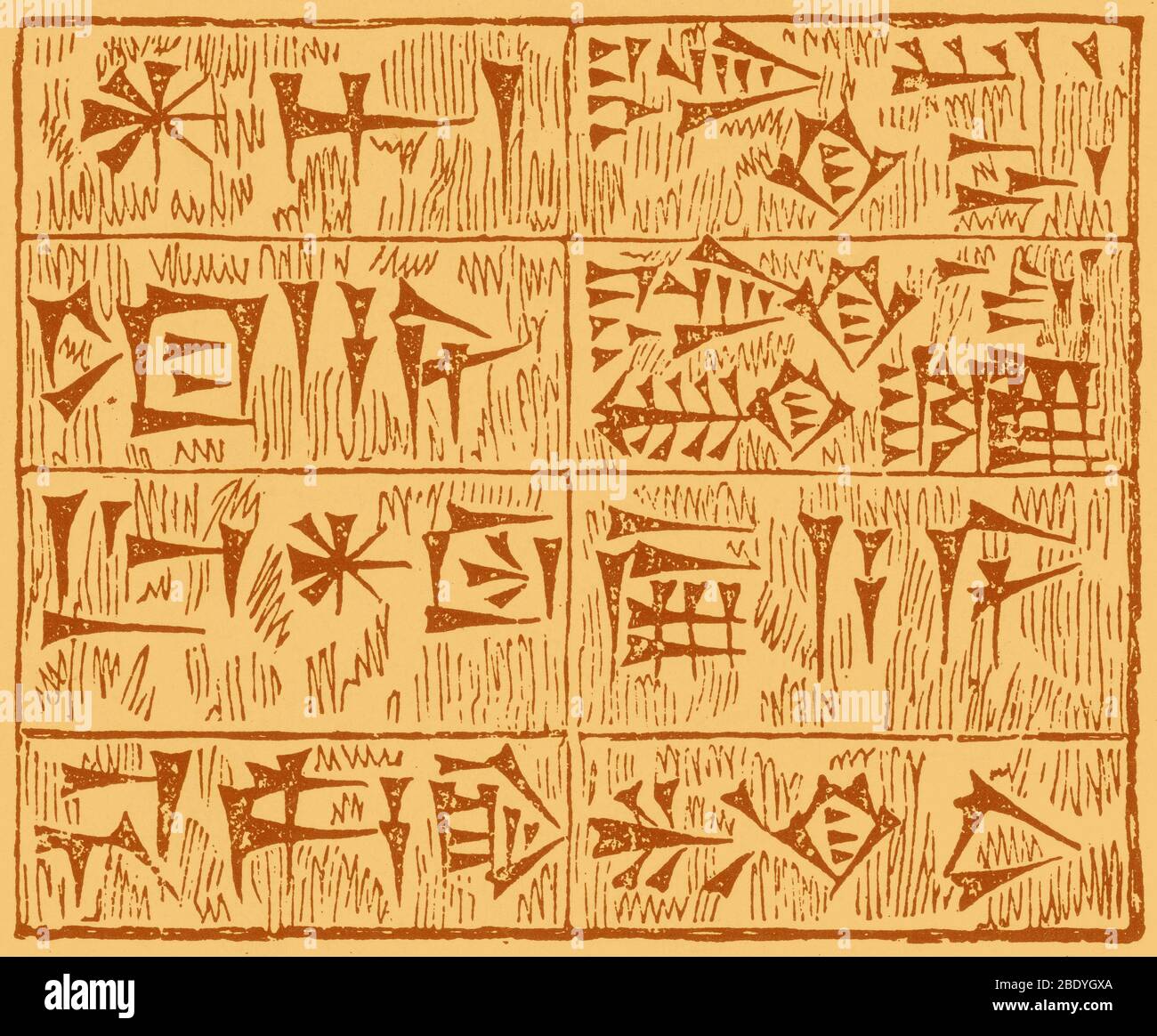 Cuneiform Characters Stock Photo