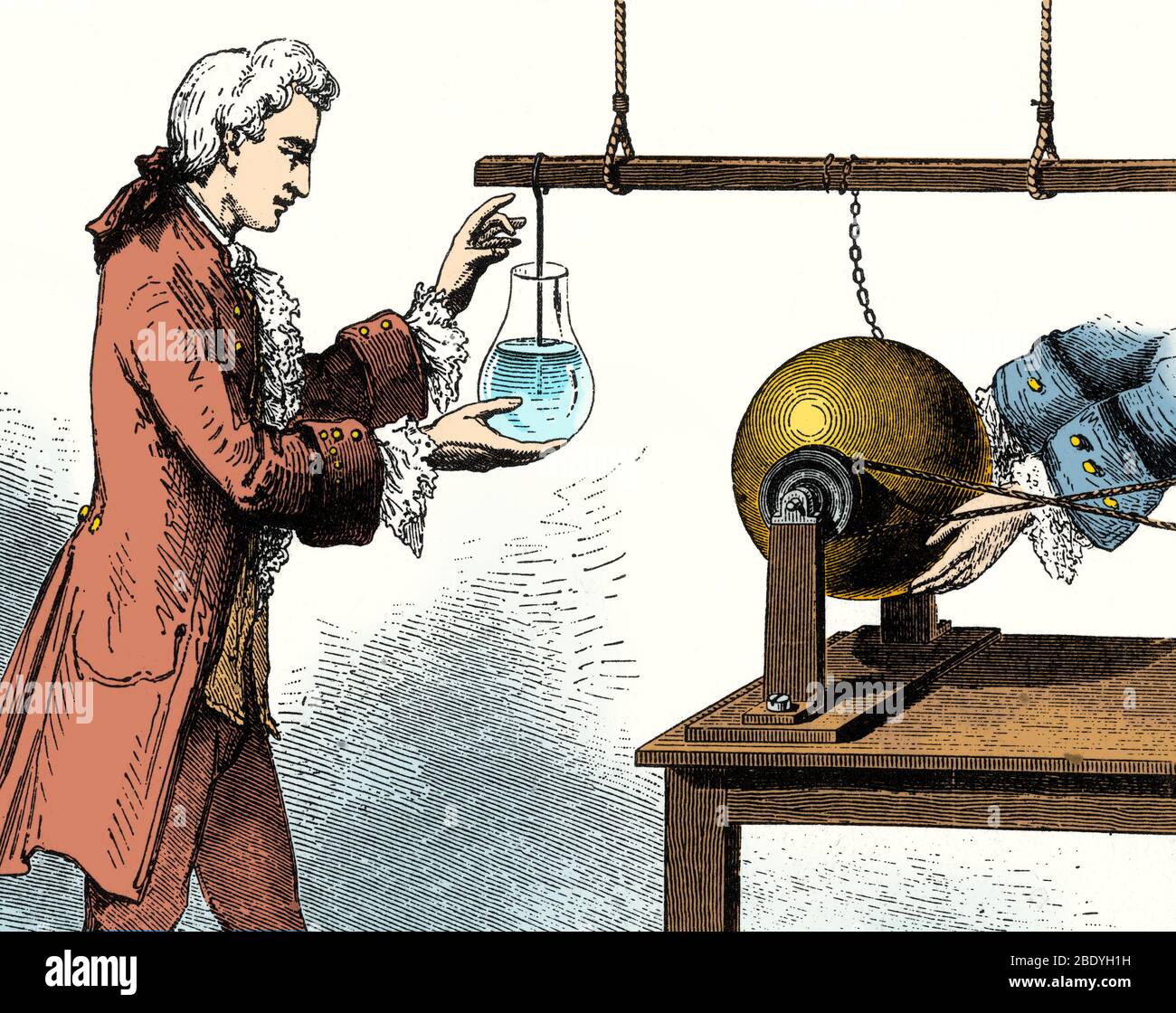 Discovery of the Leyden Jar, 1746 Stock Photo